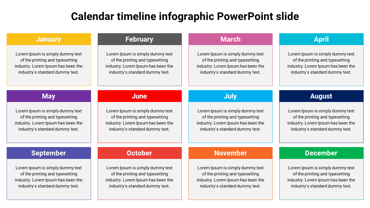 Calendar timeline infographic PowerPoint slide